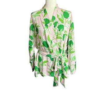 Print Fresh Pajama Set 1X Womens Lime Zest Relaxed Pink Loungewear